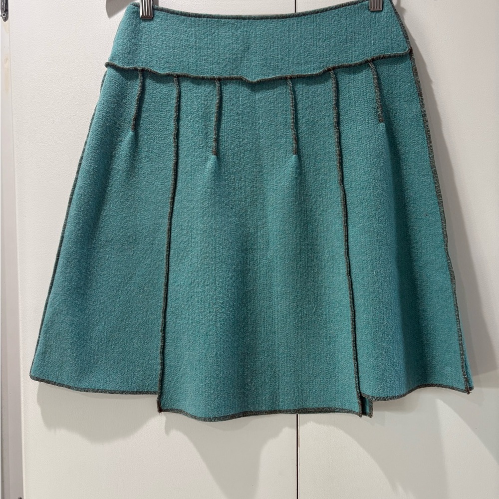 Beebop & Wally Chic Teal A-Line Skirt M Made in USA